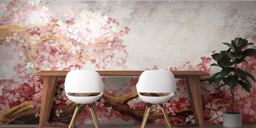 Peel and Stick Sakura Pink Flower Wallpaper Mural