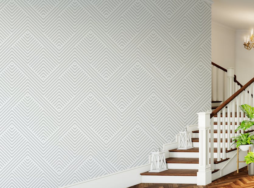 Removable Gray Color Lines Geometric Wallpaper For Walls