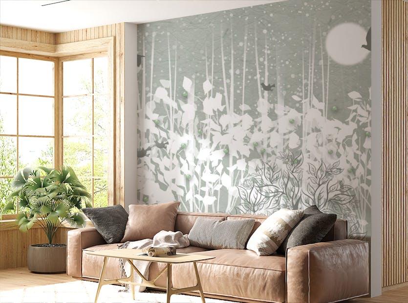 Removable Winter Snow Forest Wallpaper Murals