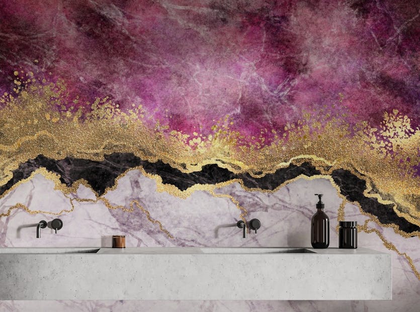 Removable Pink Marble Stone Texture Wallpaper Murals