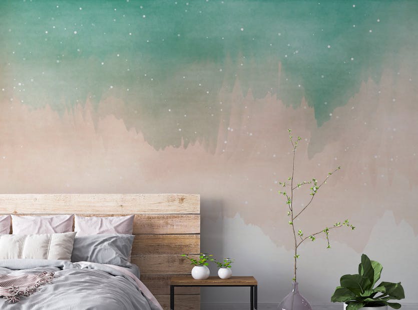 Removable Colorful Watercolor Ombre Removable Wall Murals 