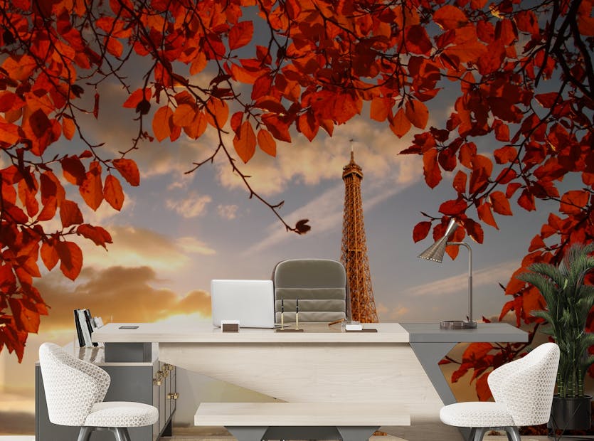 Peel and Stick Tower Autumn Leaves Wallpaper Murals