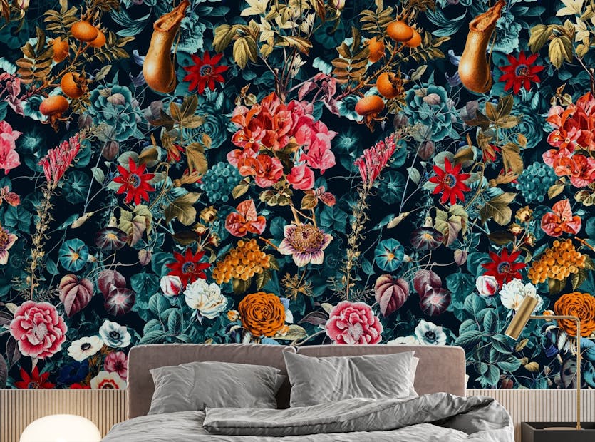 Peel and Stick Seamless Flower Pattern Wallpaper Murals
