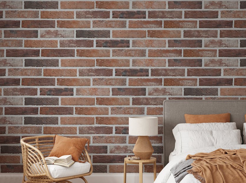 Peel and Stick Old Dirty Red Brick Wallpaper For Walls