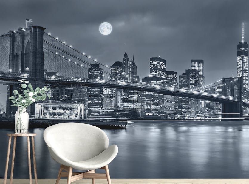 Removable Night View New York City Peel And Stick Mural