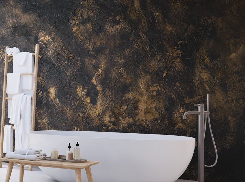 Removable Black And Gold Color Metal Wall Murals