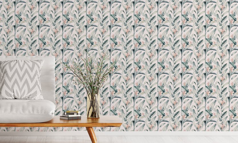 Peel and Stick Tropical Palm Leaves Repeat Design Wallpaper For Walls