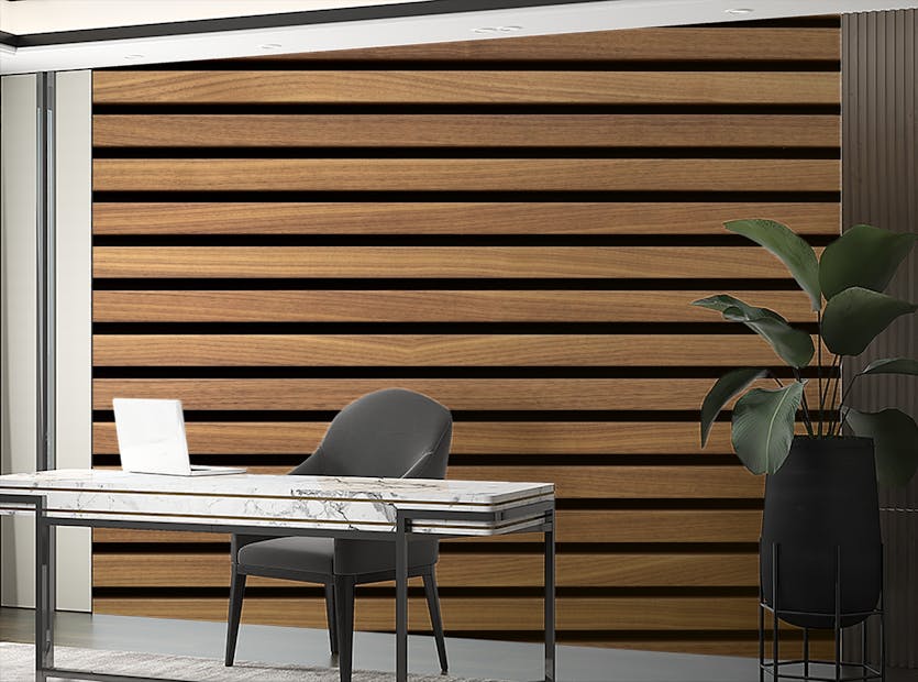 Peel and Stick Brown Color Horizontal Stripes Wooden Wallpaper Murals