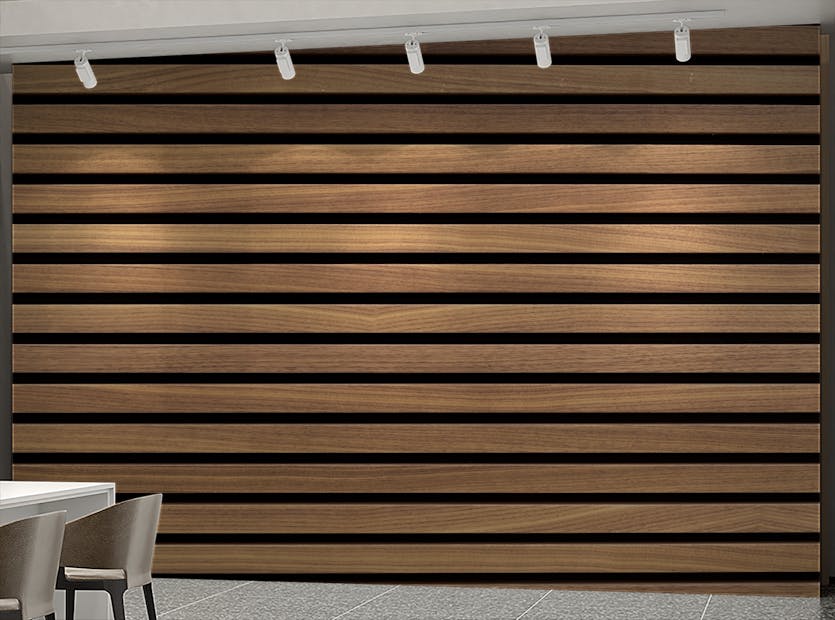 Removable Brown Color Horizontal Stripes Wooden Wallpaper Murals