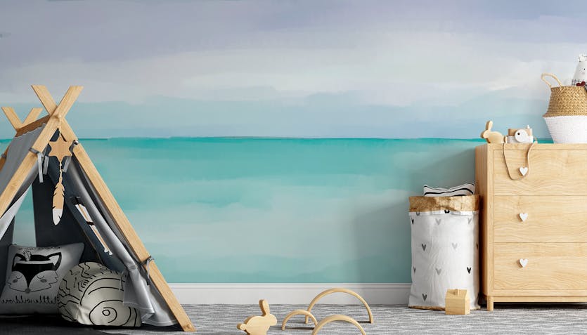 Peel and Stick Turquoise Ocean Wall Mural