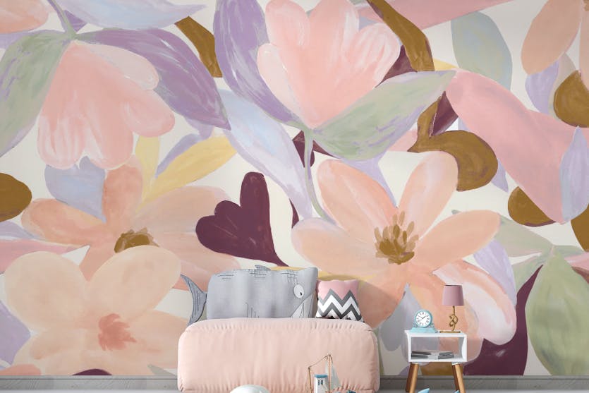 Peel and Stick Watercolor Flowers Wall mural