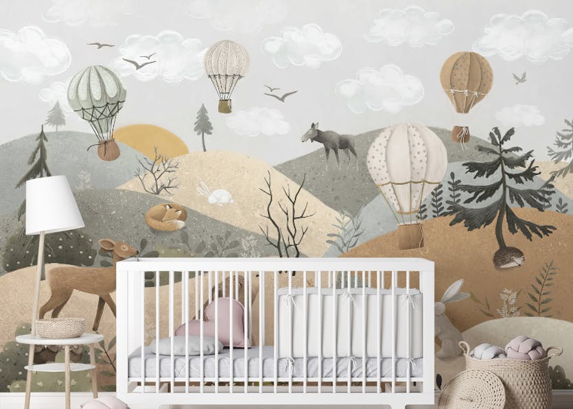 Peel and Stick Storybook Balloons Wall Mural