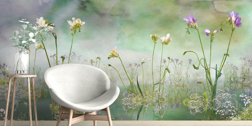 Removable Forever Green Freesia Flourish Wall Mural