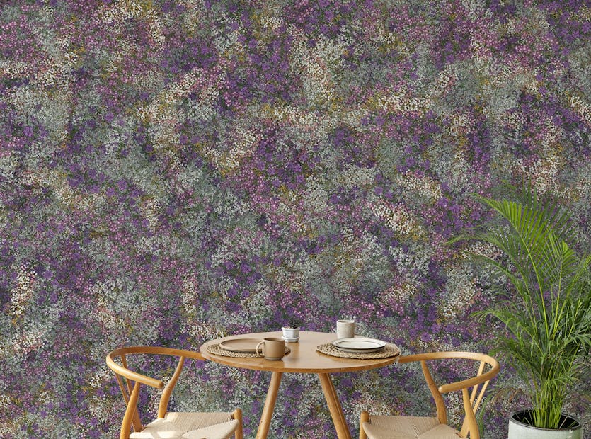 Peel and Stick Multicolour Flower Embroideries Wallpaper Murals