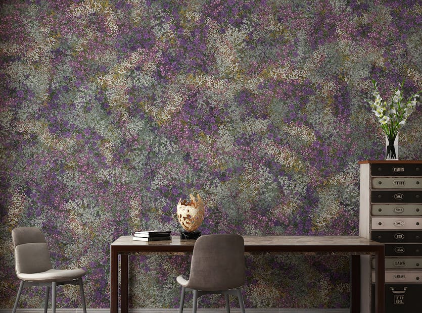 Removable Multicolour Flower Embroideries Wallpaper Murals
