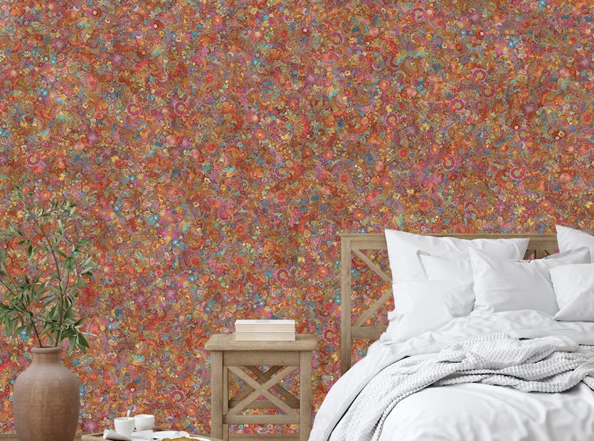 Removable Scarlet Stitch Blossom Wallpaper Murals