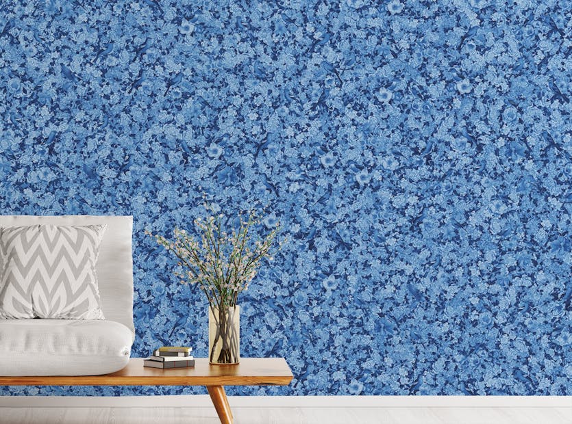Peel and Stick Mystic Bluebird and Floral Symphony Wall Mural