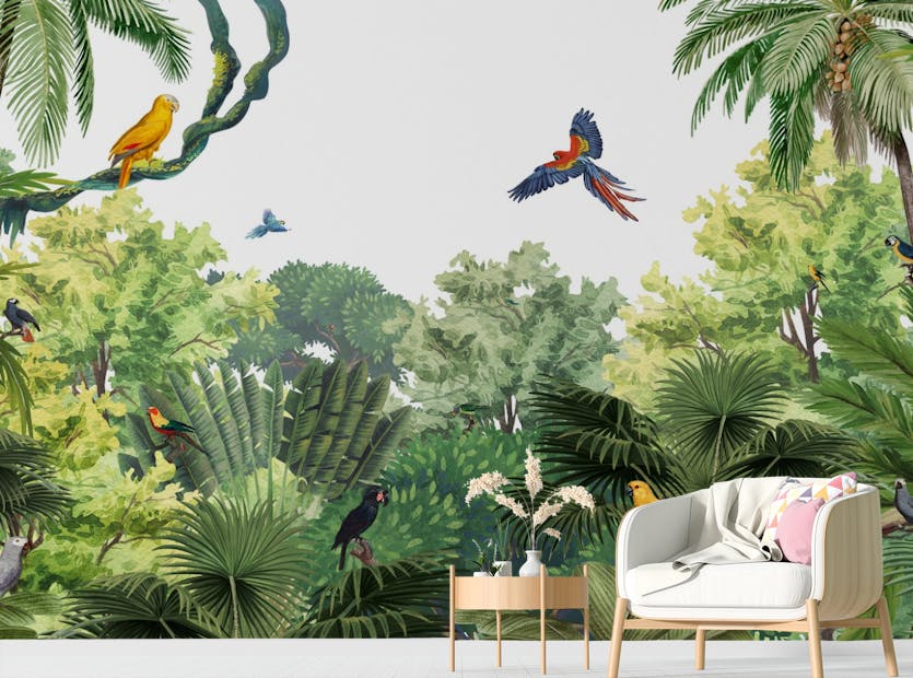 Peel and Stick Tropical Tweets Canopy Jungle Vista Murals