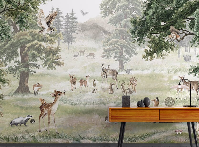 Peel and Stick Whimsy Woods & Wandering Wildlife Wall Murals
