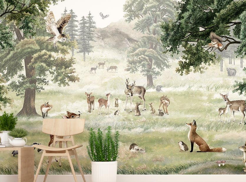 Removable Whimsy Woods & Wandering Wildlife Wall Murals