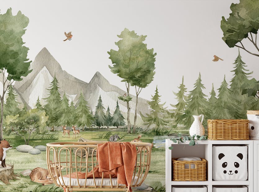 Peel and Stick Forest Frolic & Fuzzy Faces Wall Murals
