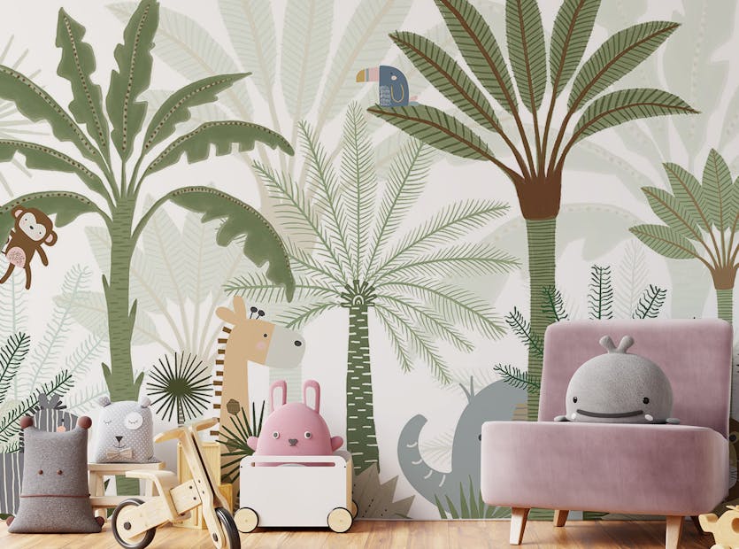Peel and Stick Abstracted Animal Adventures Wall Murals