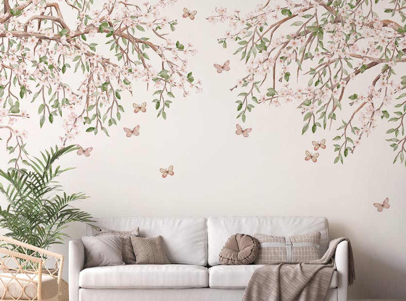 Peel and Stick Blooming Beauty Backdrop Wall Murals