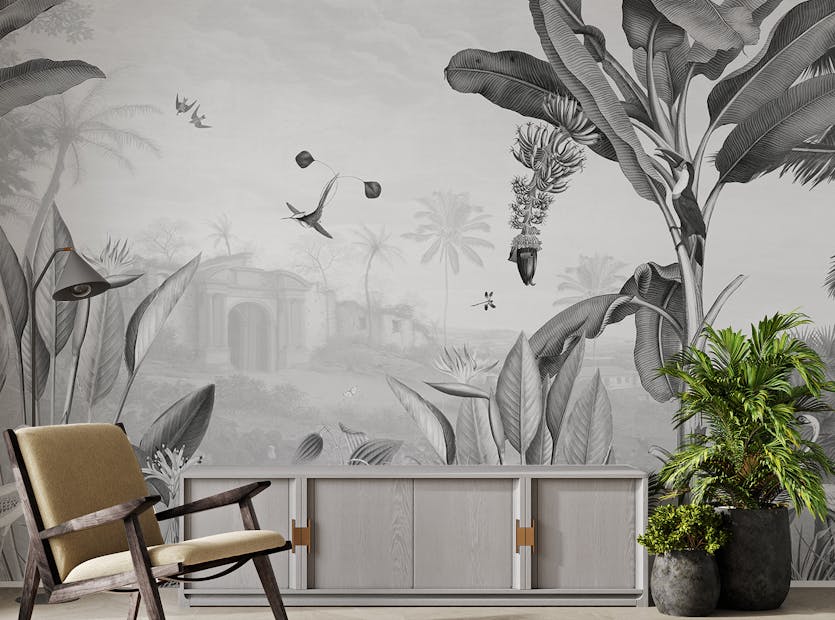Peel and Stick Monochrome Meadow Muse Wall Murals