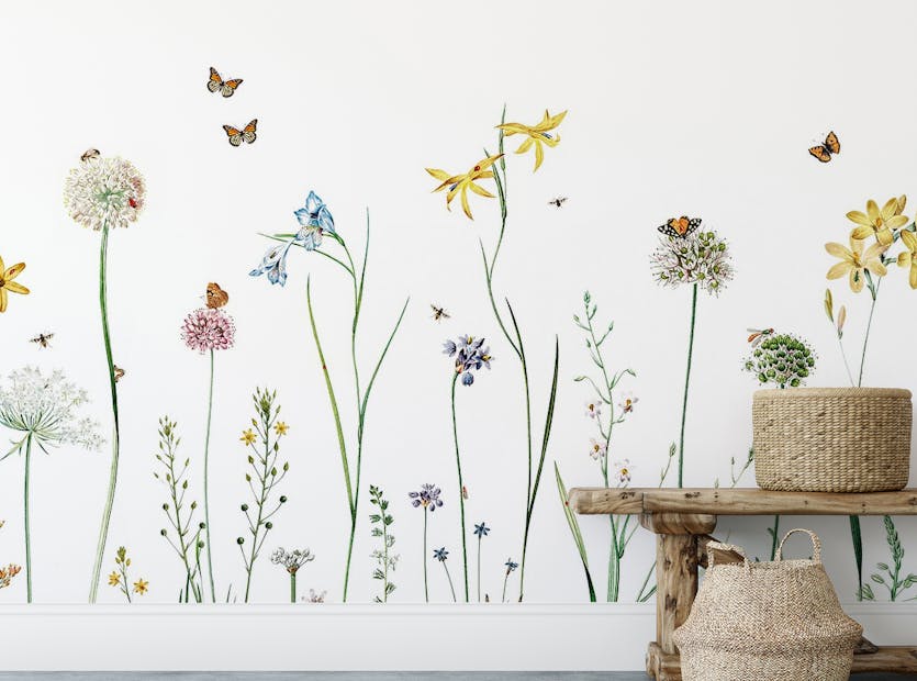 Peel and Stick Butterfly Meadow Wall Mural