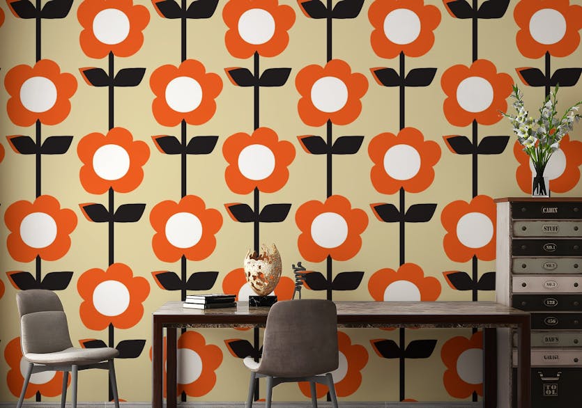 Removable Floral Design Pearl Wallpaper For Walls