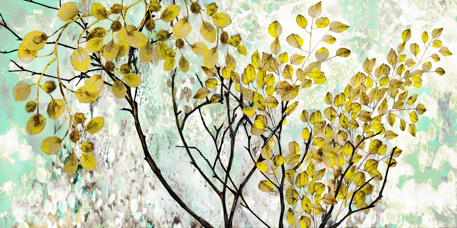 Wall mural Royal Garden curry yellow | Wallpaper from the 70s