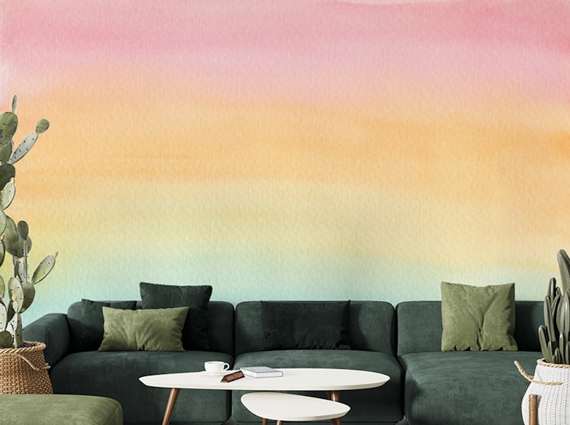 Pink & Blue Ombre Watercolor Wall Mural