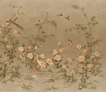 Japanese Birds & Trees Chinoiserie Wallpaper