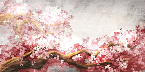 Sakura Pink Flower Wallpaper Mural