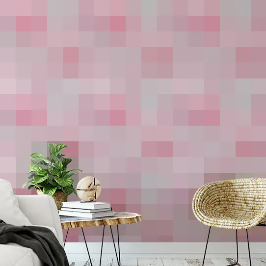 Pink Flamingo and Flower Repeat Pattern Wallpaper