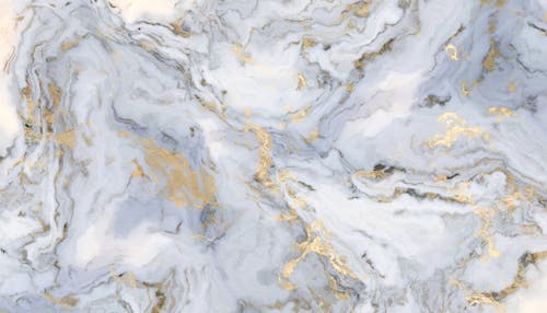 White Marble Golden Color Bathroom Wallpapers For Wall
