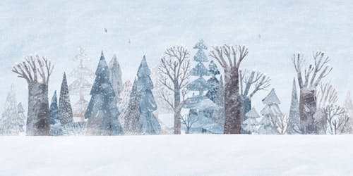 Winter Wonderland Forest Scene Wall Mural