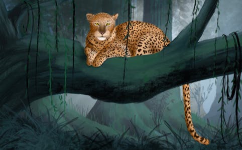Leopard Rainforest Wall Mural