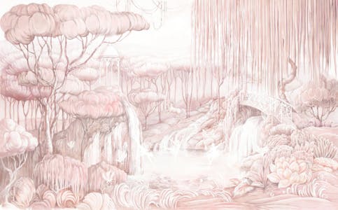 Serenity Blush Forest Mural