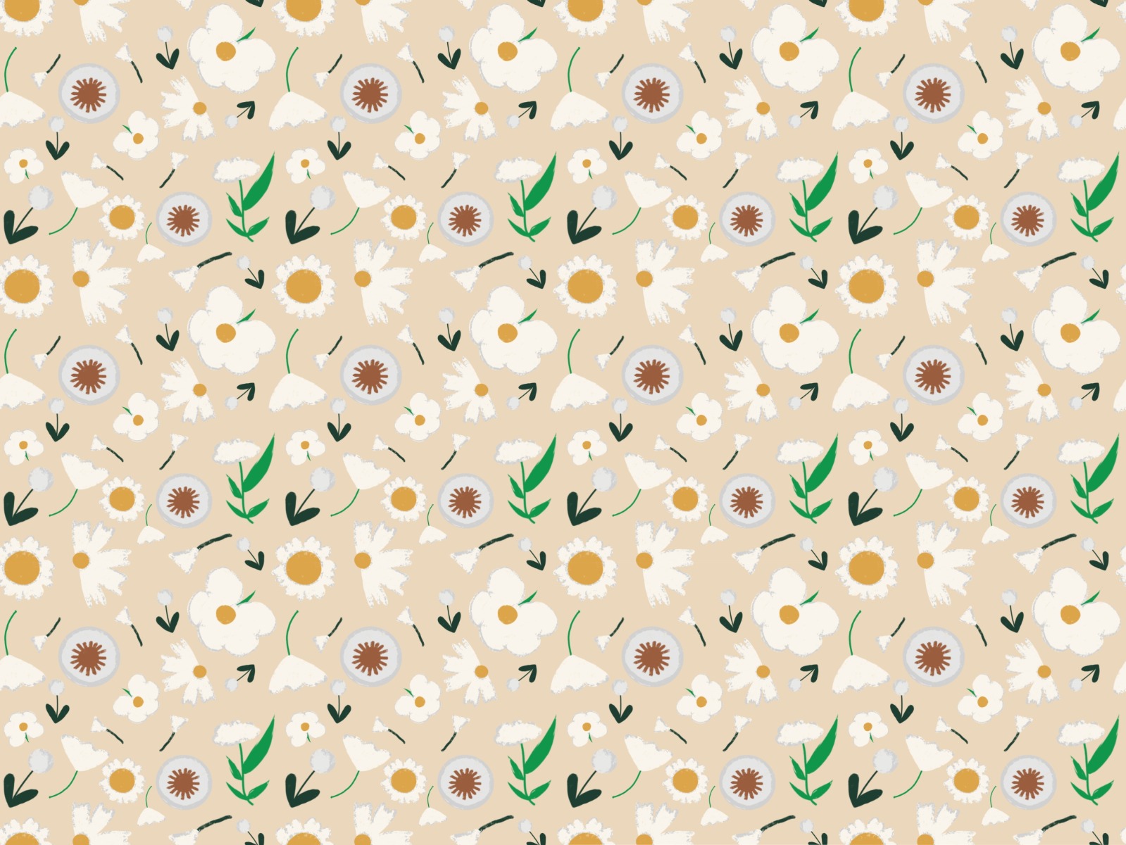 An old repeating large sepia floral pattern wallpaper texture on Craiyon